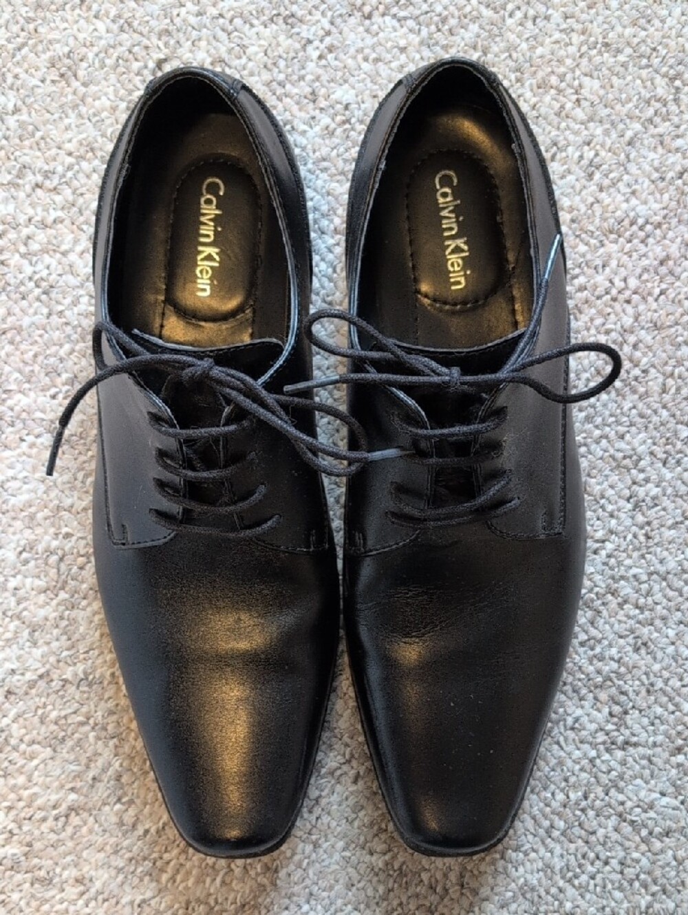 Calvin Klein Black Leather Oxford Lace-Up Dress Shoes